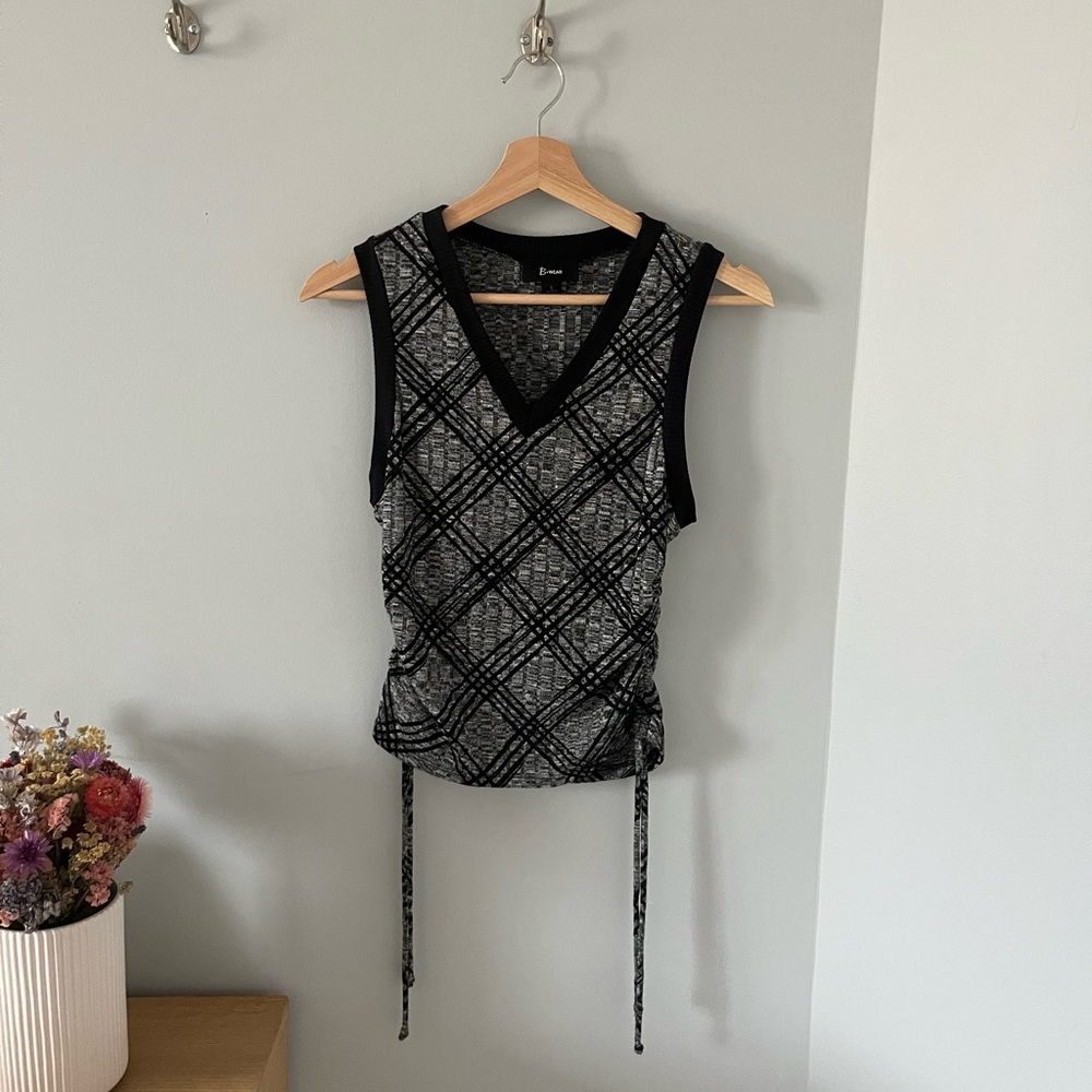 Bwear Black and Gray Checkered Tank Top